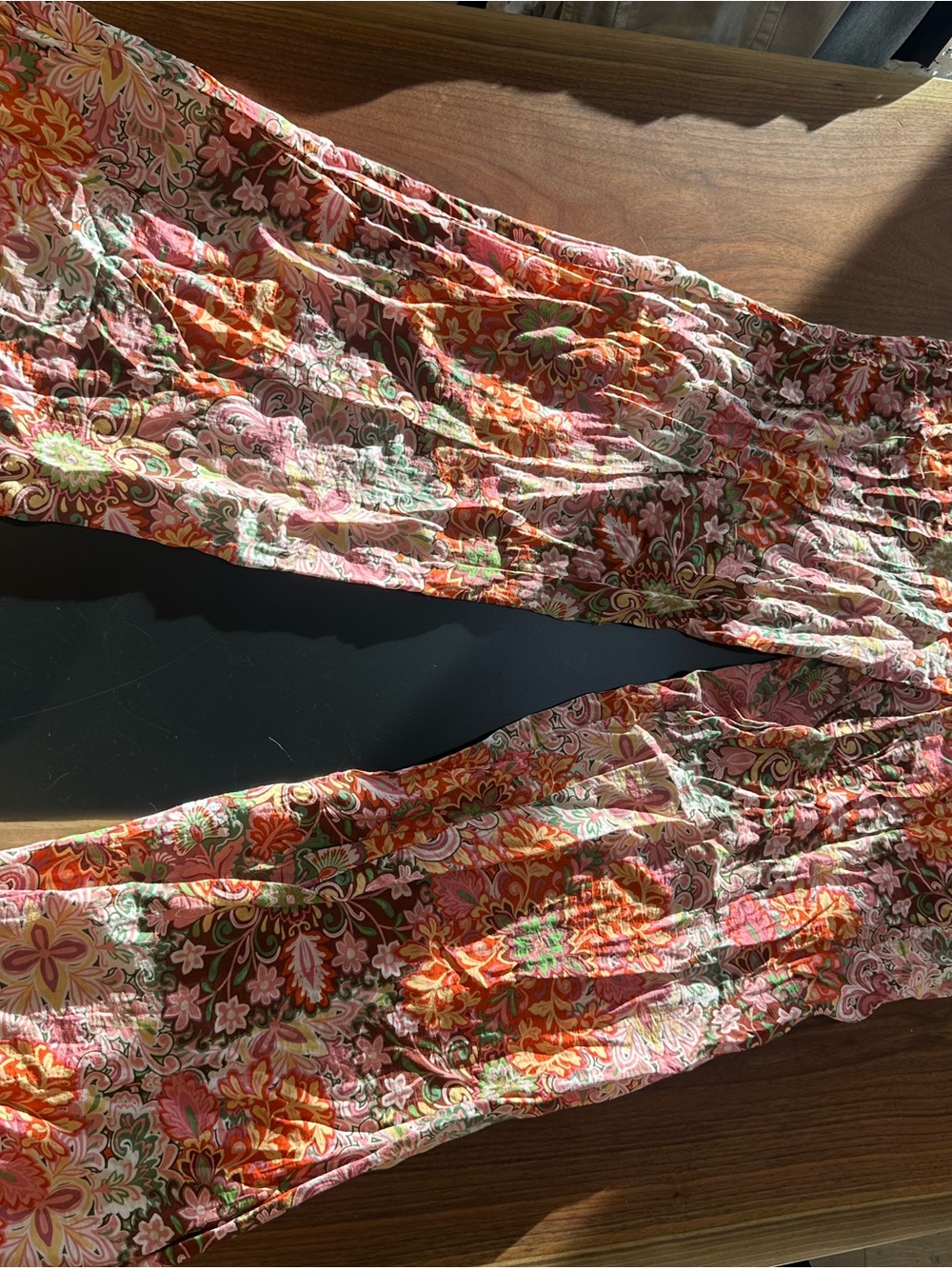 Dex Pink, Orange & Green Paisley Wide Leg Pants